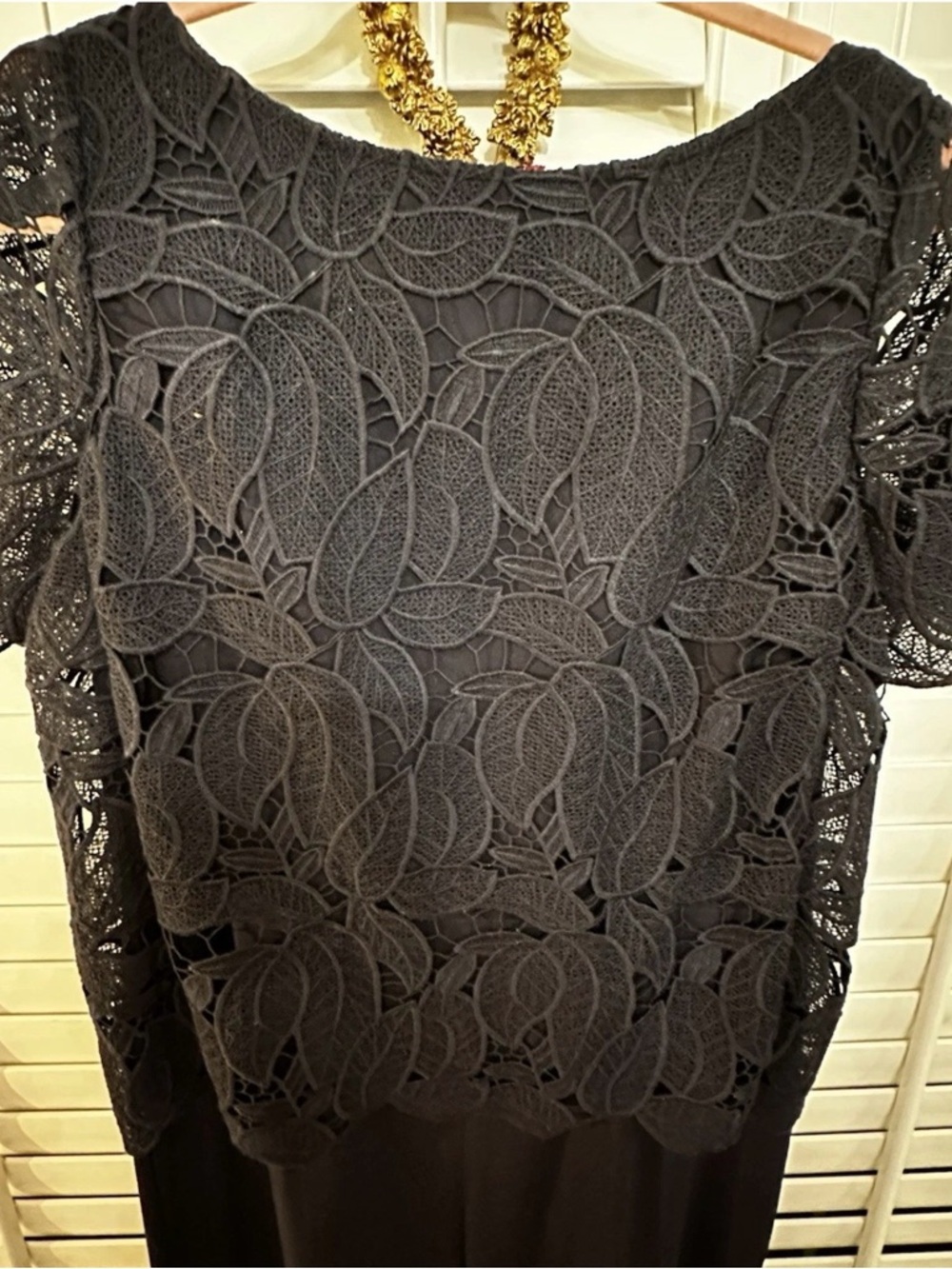 Tory Burch Black Top with Cream and Orange Logo Trim